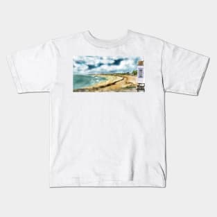 Elie Shorefront [Digital Landscape and Architecture Illustration] Scottish Seaside Towns Kids T-Shirt